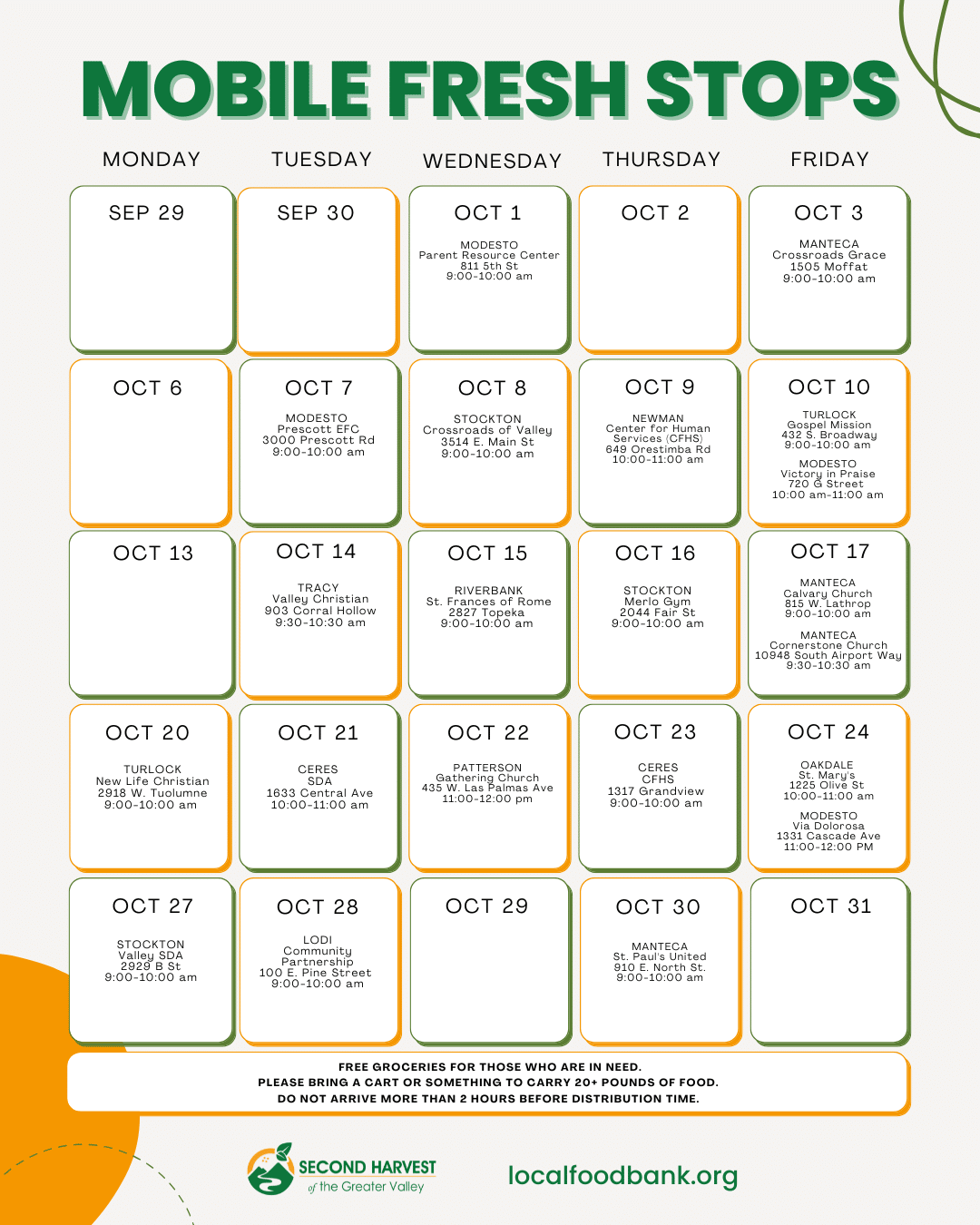 Mobile Fresh Calendar October 2025