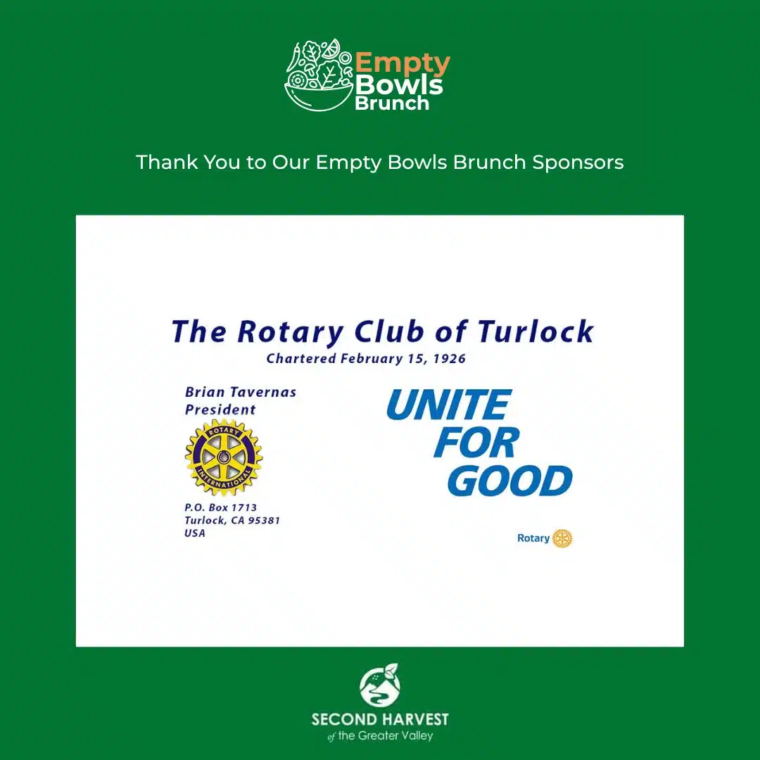 Rotary Club of Turlock — 2026 Empty Bowls Brunch sponsor